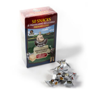 SCATOLA DI SNACK (50 bocconcini di Parmigiano Reggiano da 20 g)